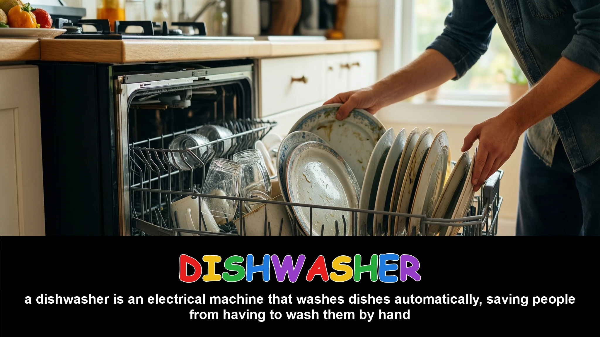 English Illustration for dishwasher